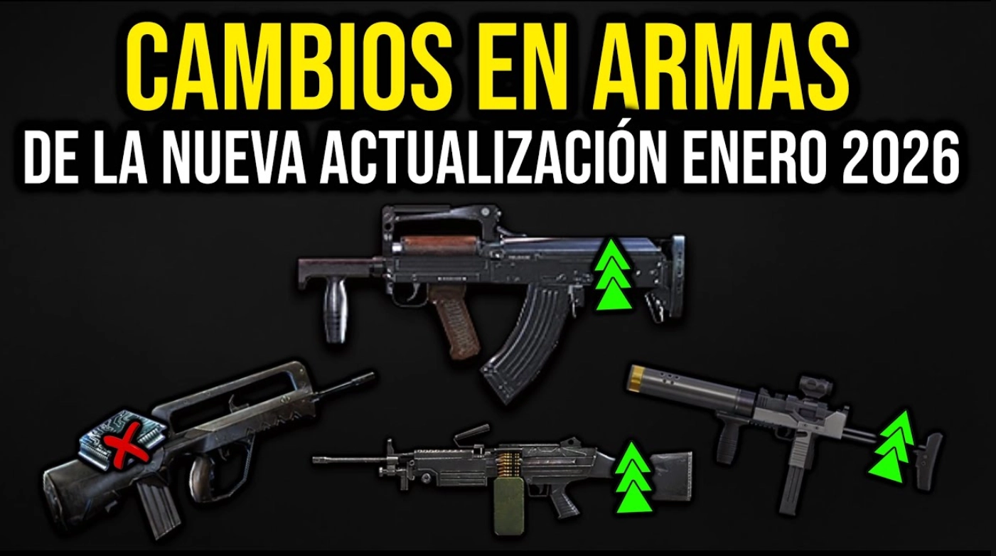 Cambios en armas de Free Fire 2026