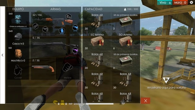 Inventario en Free Fire